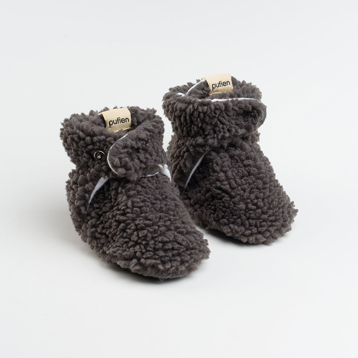 Anthracite Fluffy Baby Booties