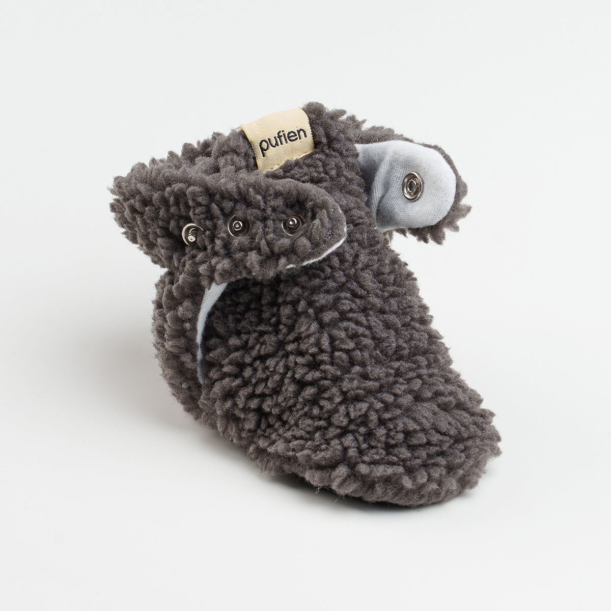 Anthracite Fluffy Baby Booties