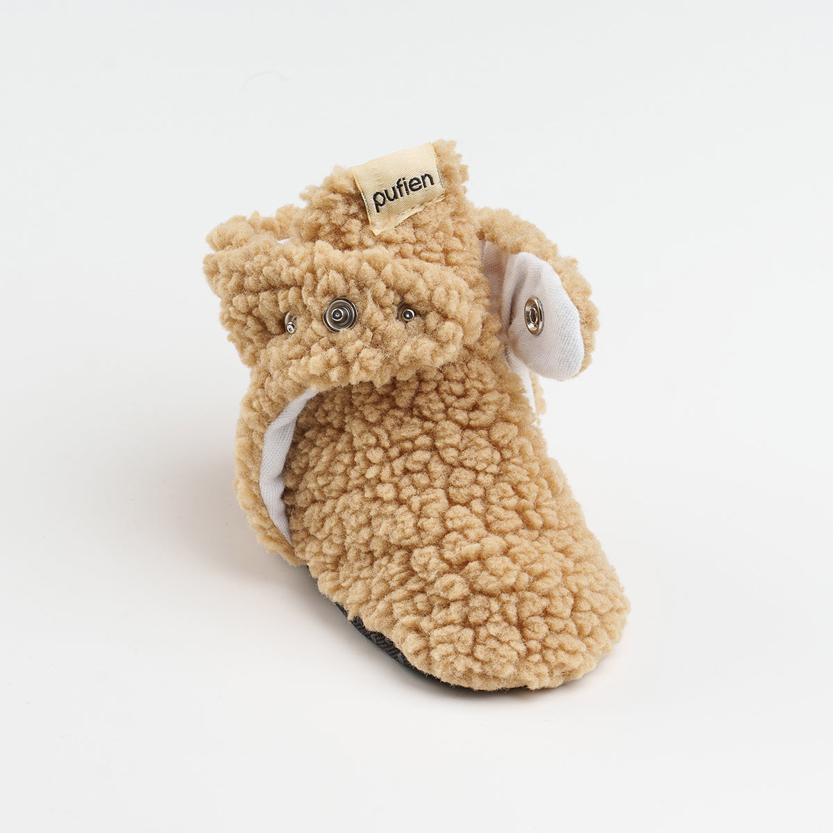 Beige Fluffy Baby Booties