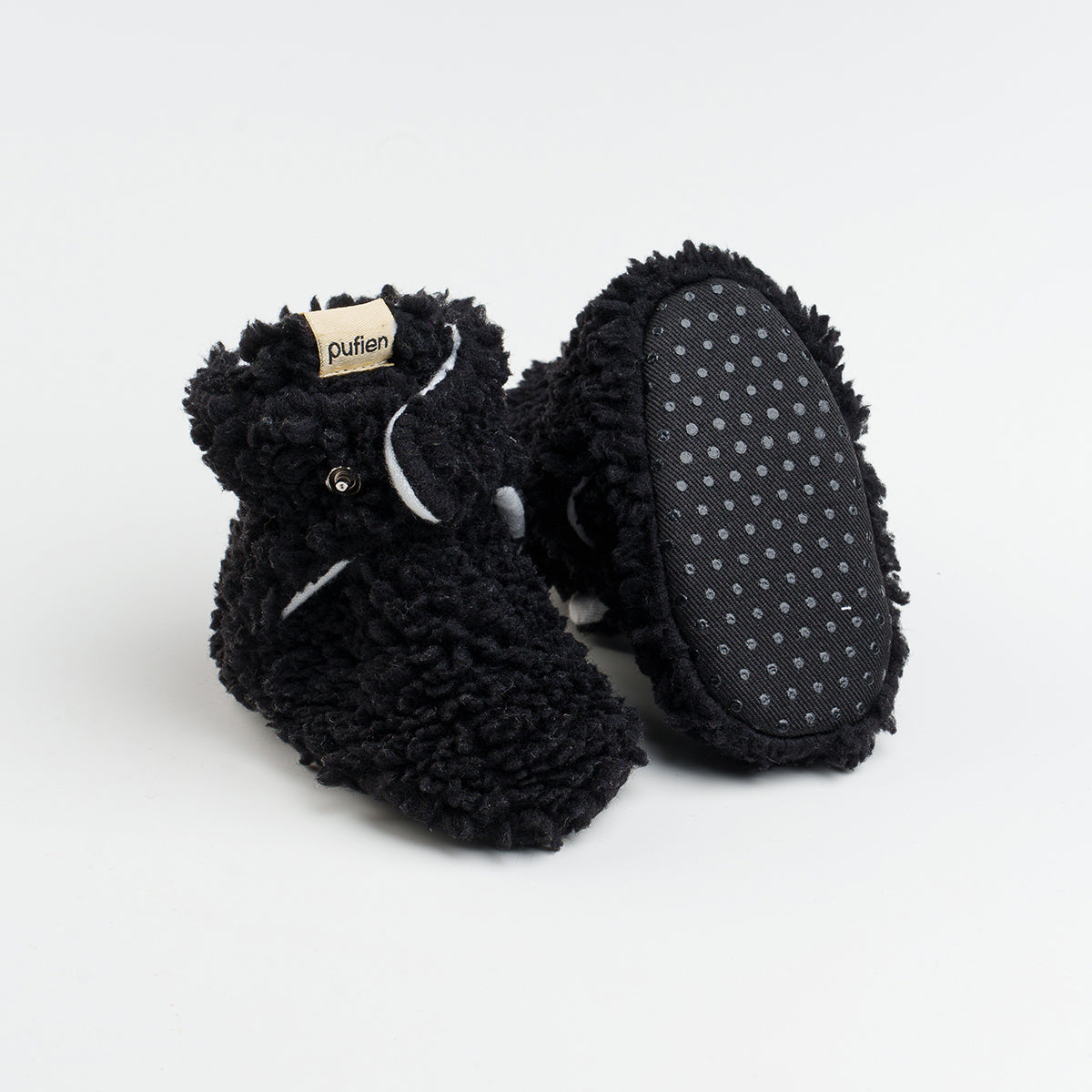 Black Fluffy Baby Booties