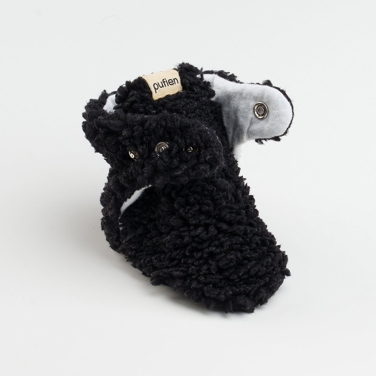 Black Fluffy Baby Booties