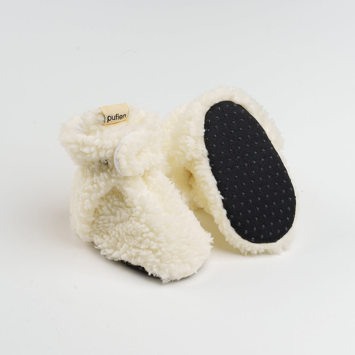 White Fluffy Baby Booties