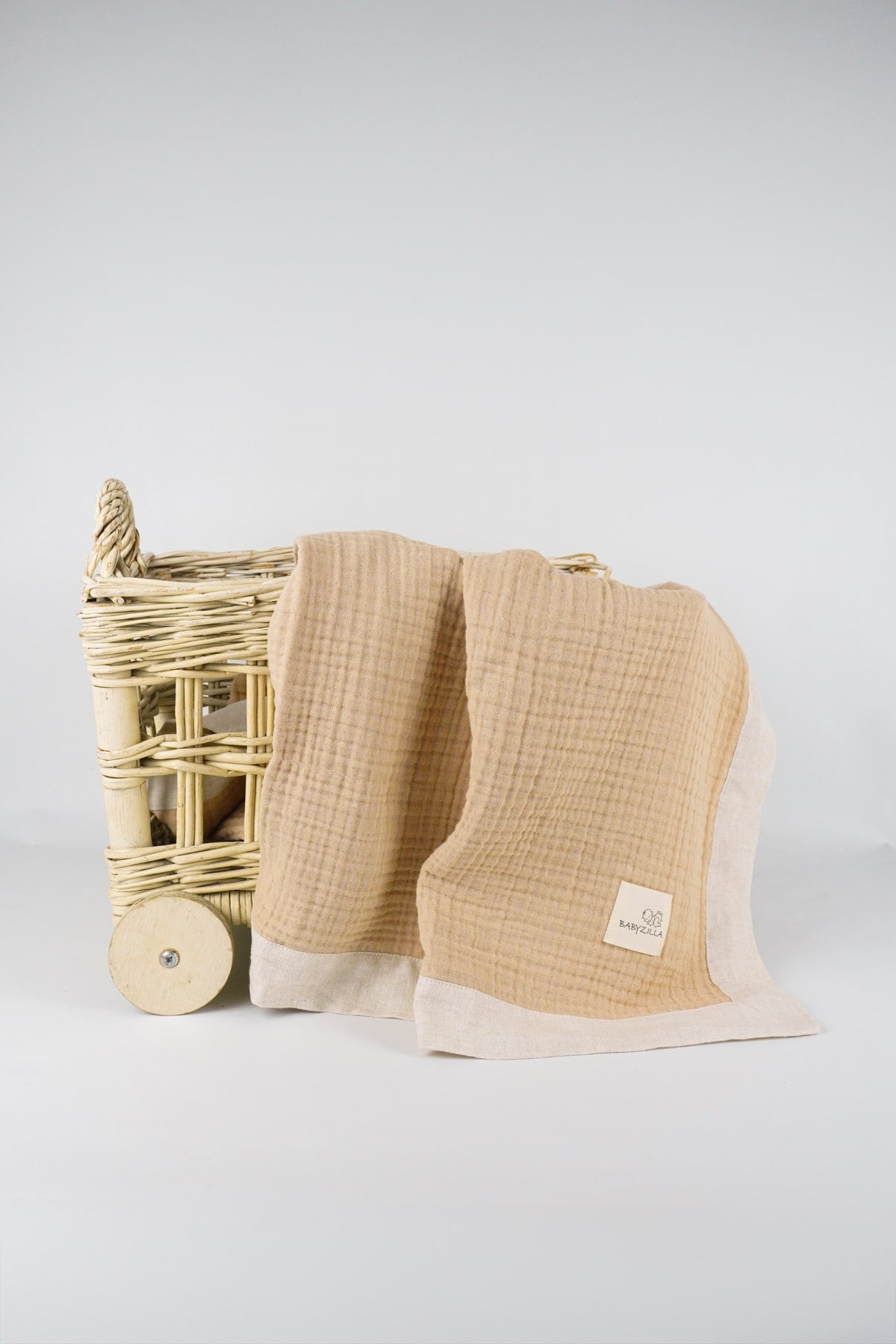 Beige Organic Muslin Baby Blanket