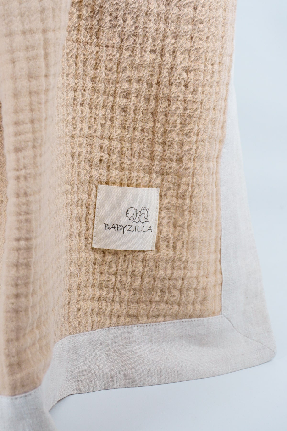 Beige Organic Muslin Baby Blanket