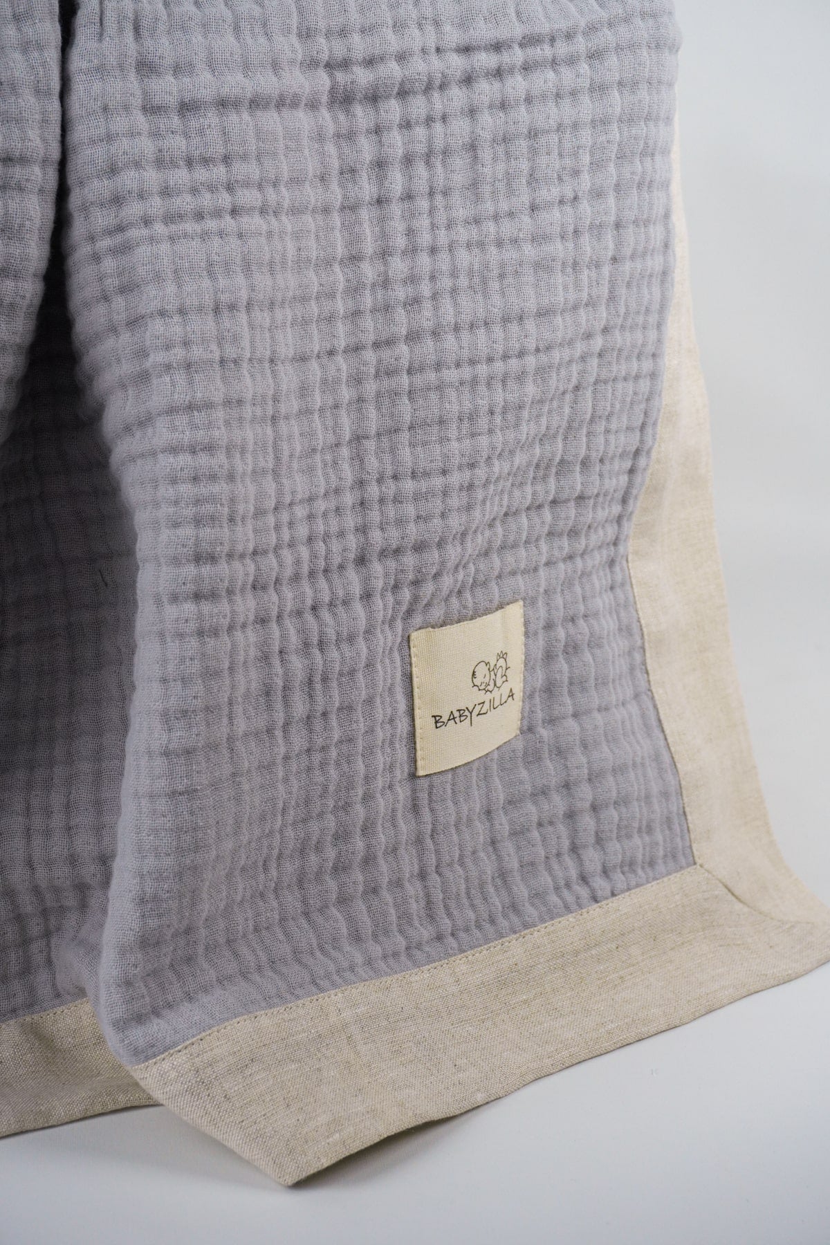 Grey Organic Muslin Baby Blanket