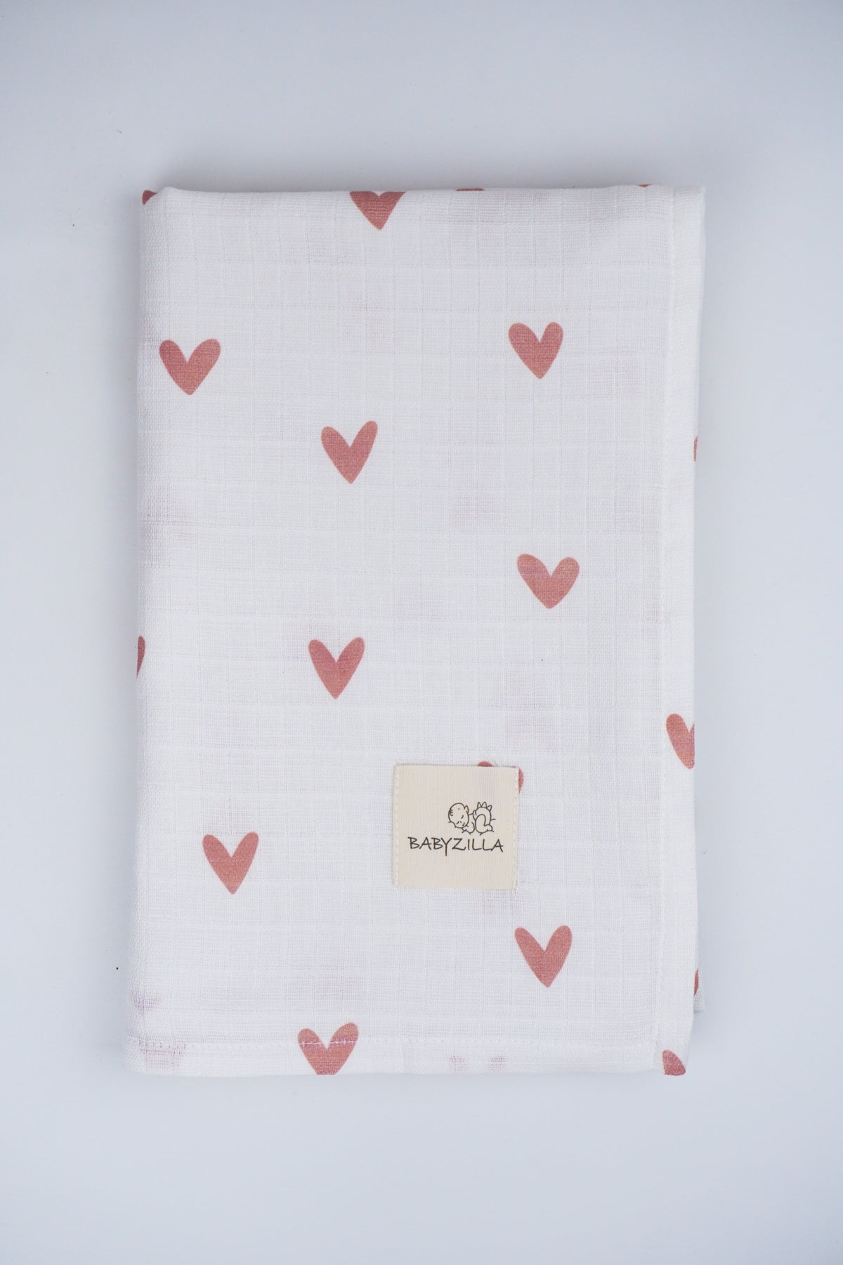 Multi-Purpose Muslin Cover with Heart Pattern
