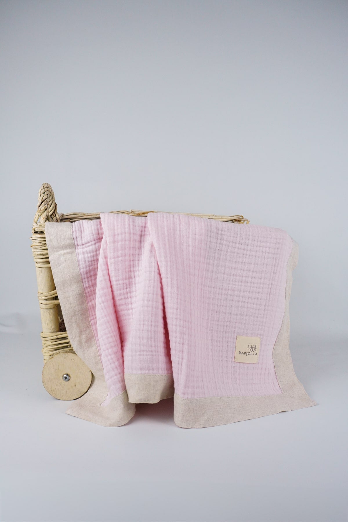 Pink Organic Muslin Baby Blanket