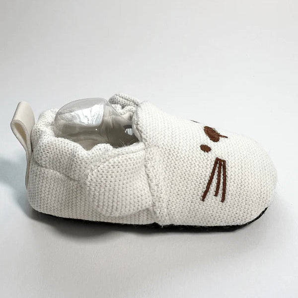 Rabbit Design Summer Baby Booties - White