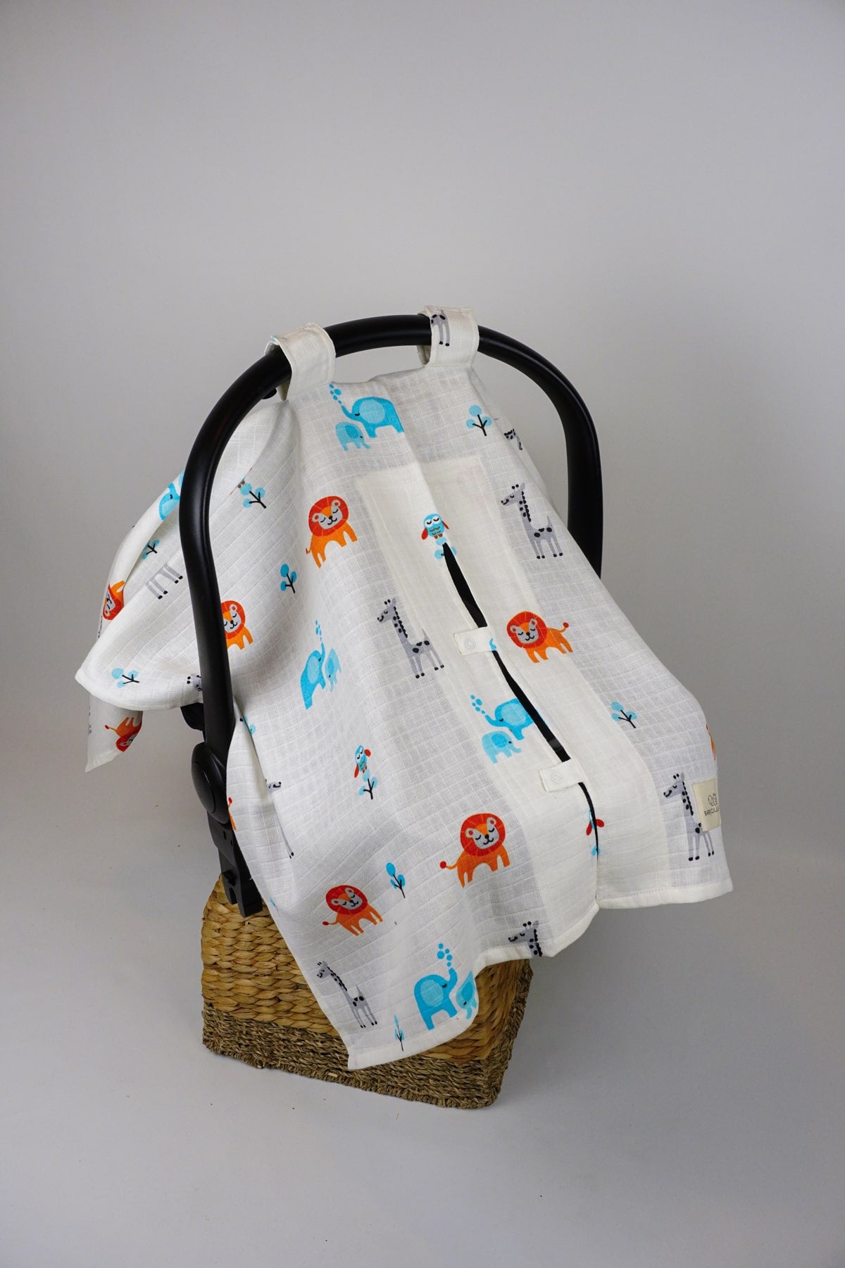 Safari Patterned Muslin Stroller and Pushchair Cover