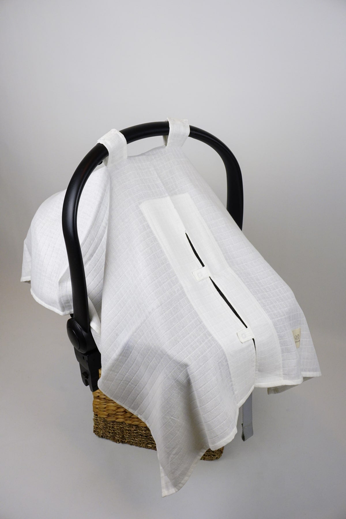 White Muslin Stroller and Pushchair Cover